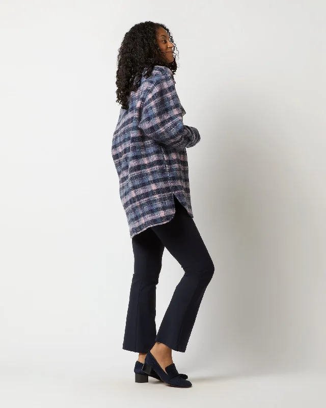 Harveli Checked Coat in Lilac/Navy