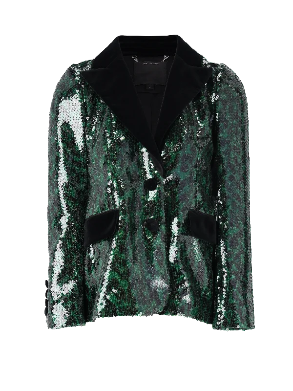 sequined peak-lapel blazer