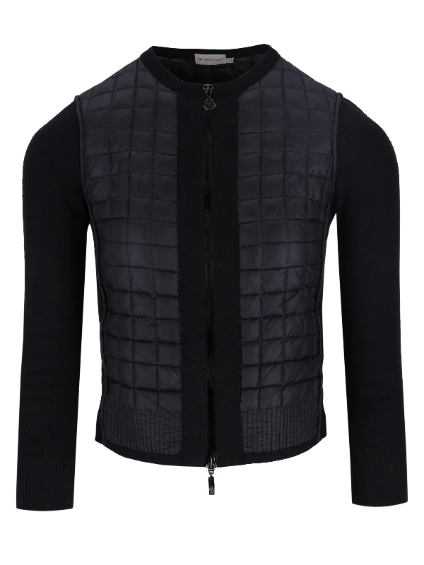 knit-sleeve padded jacket