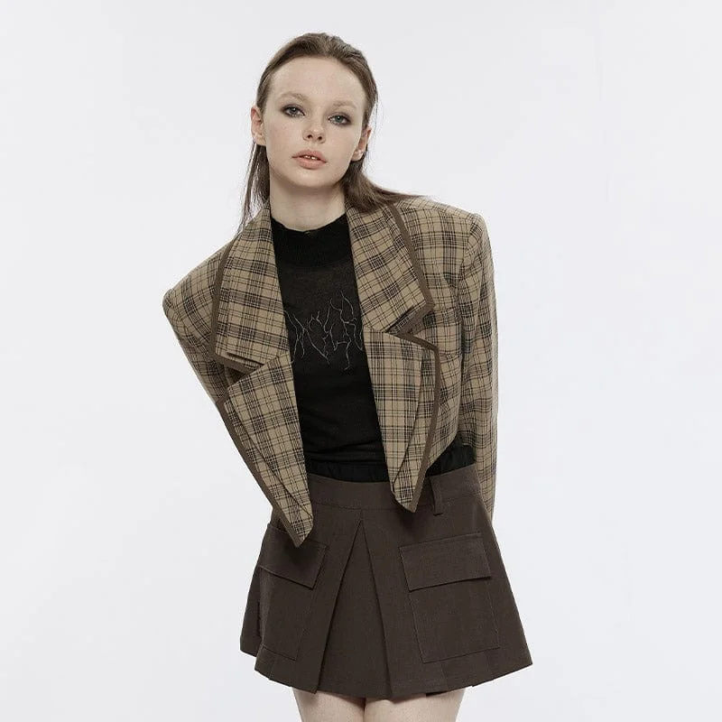 Women's Punk Turn-down Collar Short Jacket