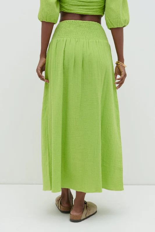 ingrid-ruched-maxi-skirt-lime