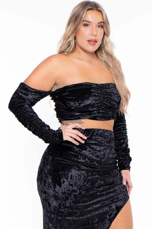 plus-size-amara-velour-ruched-matching-set-black