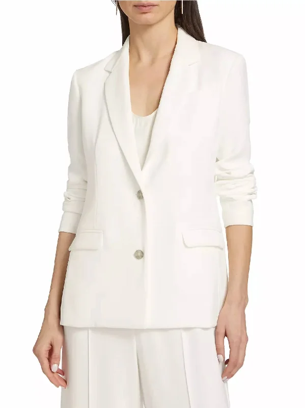 Crepe Twill Soft Blazer In Chalk