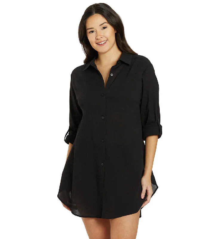 Jantzen Women's Marie High-Low Cover Up Shirt Black