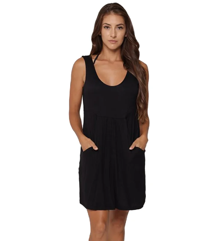 J.Valdi Women's Kira Deep Pocket Cover Up Dress Black