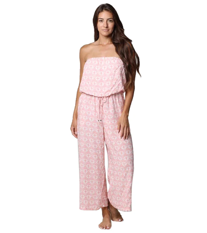 J.Valdi Women's Petals Bandeau Jumpsuit Pink/White