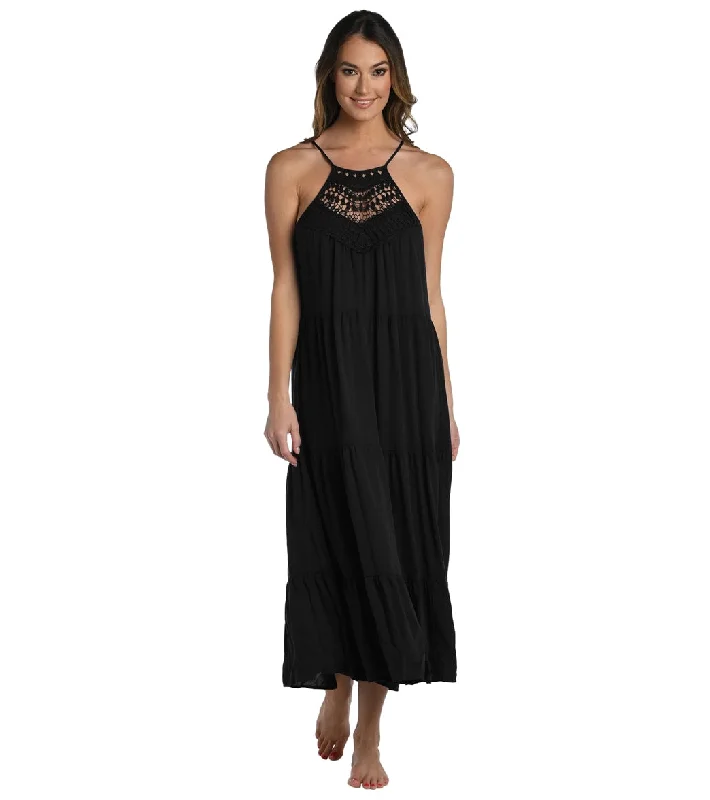 La Blanca Women's Coastal Covers High Neck Cover Up Dress Black