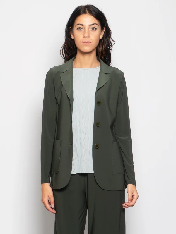 Blazer Destrutturato in Jersey Verde