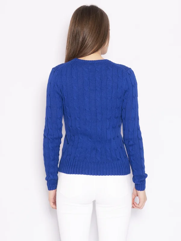 Maglia a Trecce Blu Royal