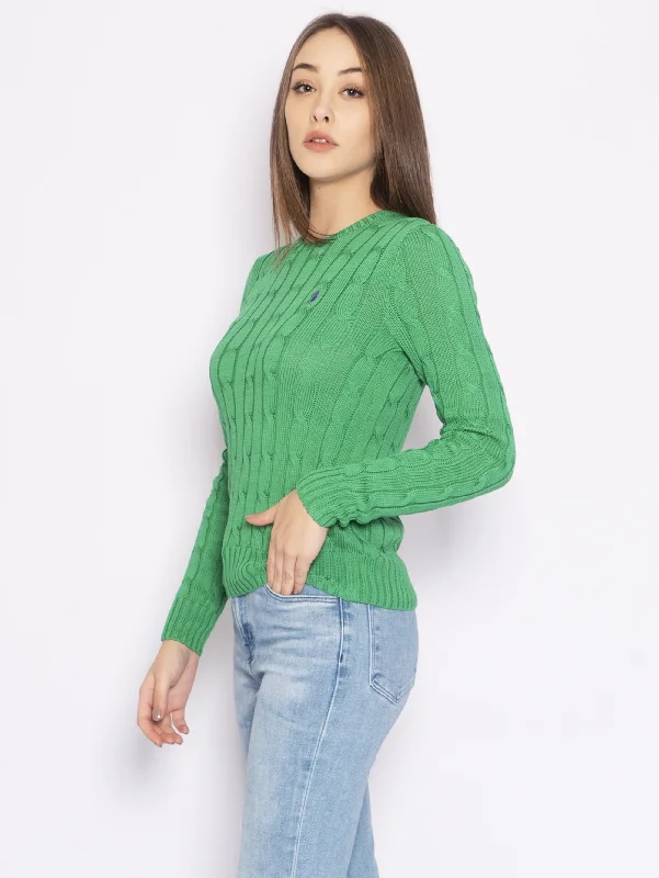 Maglia a Trecce Preppy Green