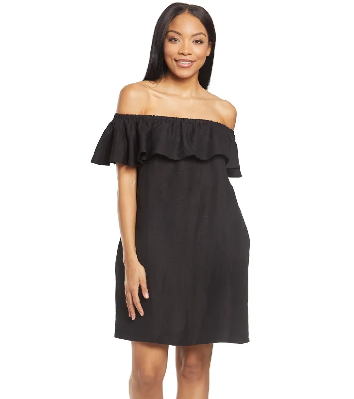 Tommy Bahama Women's St Lucia Off The Shoulder Dress Black