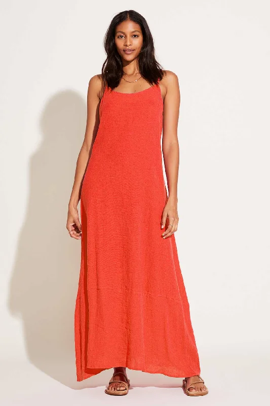 Mari Maxi Dress - Hibiscus Crinkle Linen