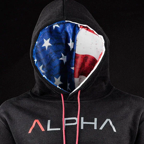 Classic Lined Hoodie | Alpha American Flag