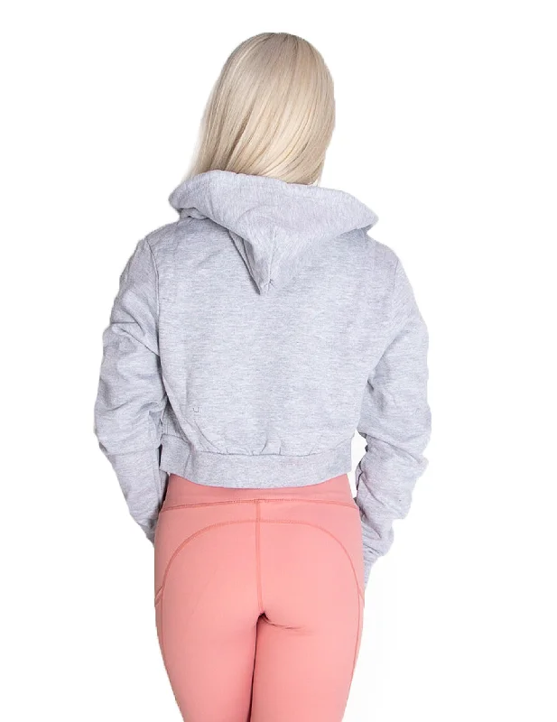 CROPPED ZIP HOODIE - GREY