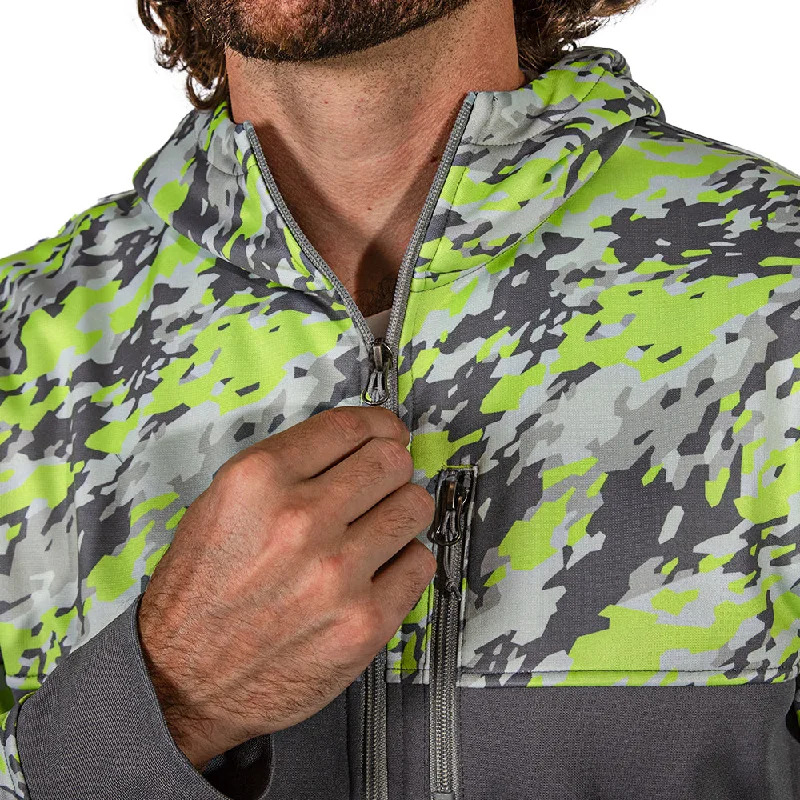 Half Zip Performance Hoodie | Geo Camo-Surge