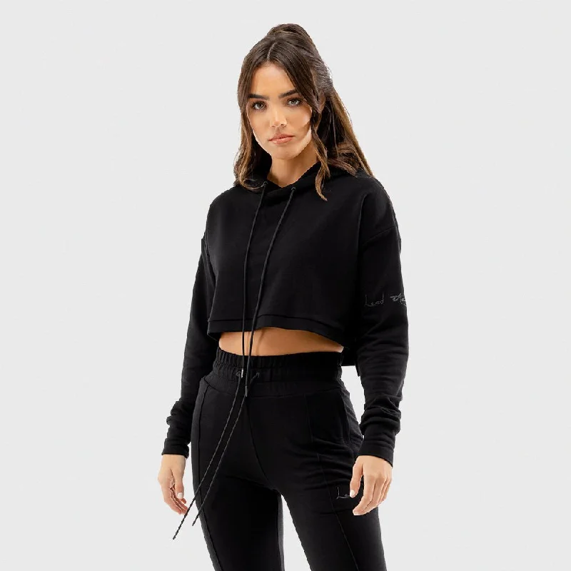 Vibe Crop Hoodie - Black