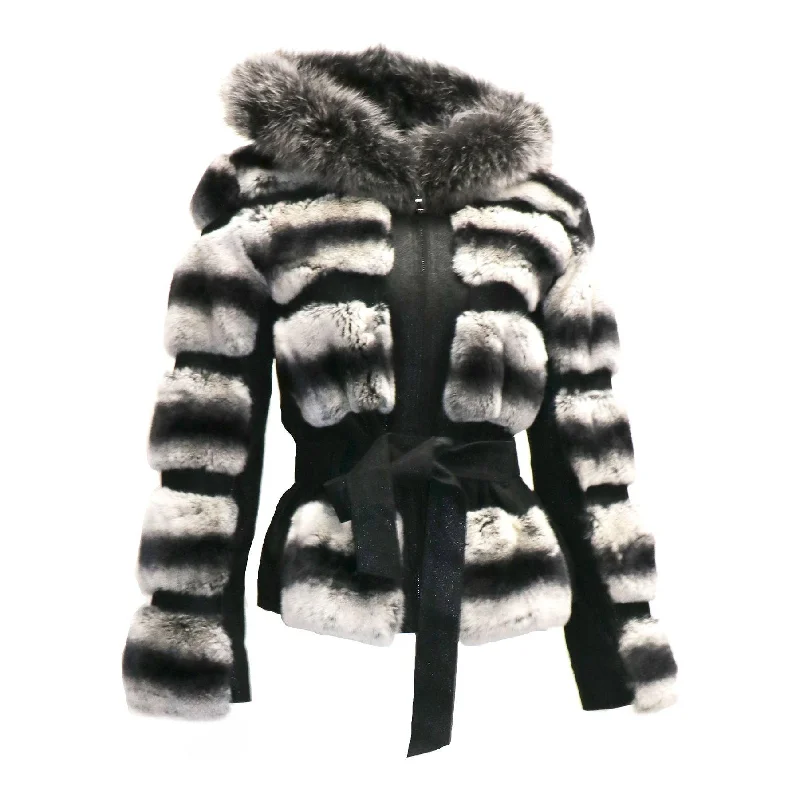 Barya New York Women's Rex Rabbit Fur Jacket with Hood