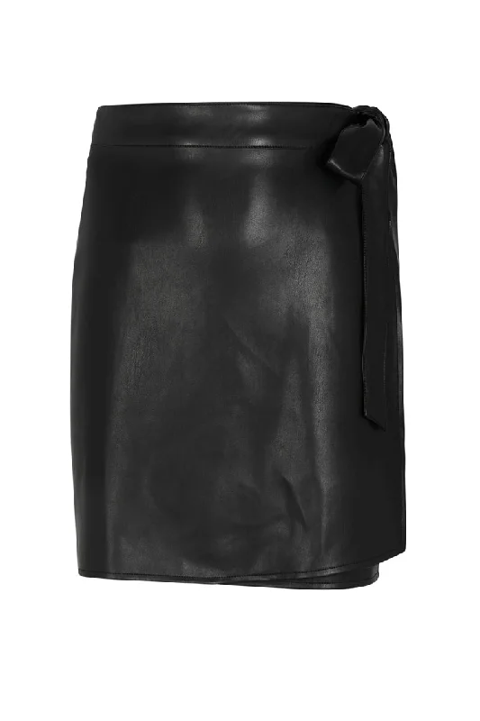 Black Vegan Leather Mini Jaspre Skirt