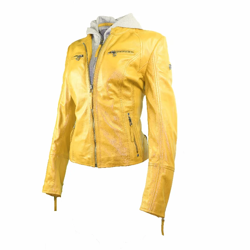 Mauritius Women's Hooded Leather Jacket