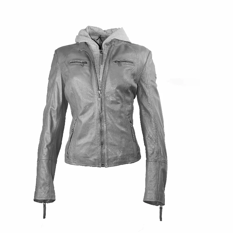 Mauritius Women's Hooded Leather Jacket