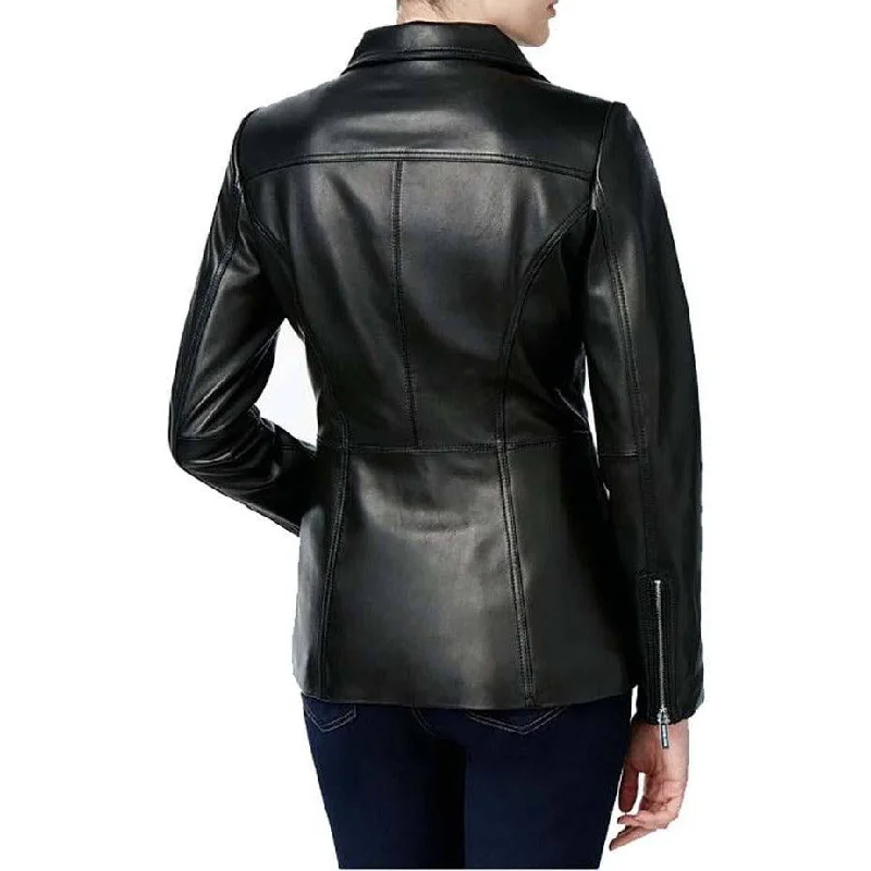 Michael Kors Women's Plus Size Scuba Leather Jacket