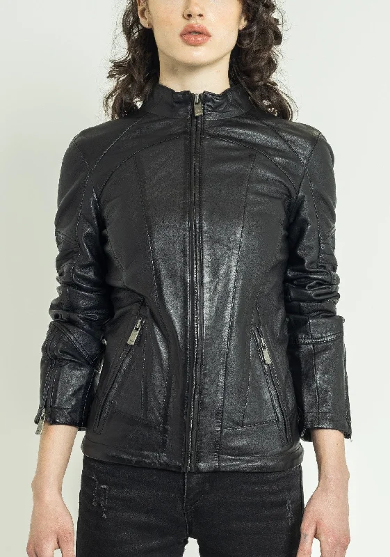 Natalia Leather Jacket Women | Black