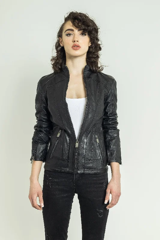 Natalia Leather Jacket Women | Black