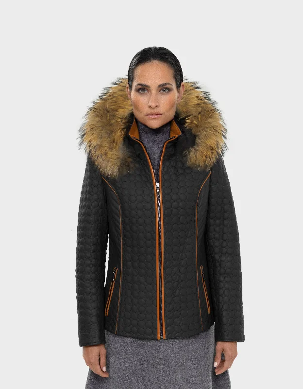 Olivia Leather Jacket With Natural Fur