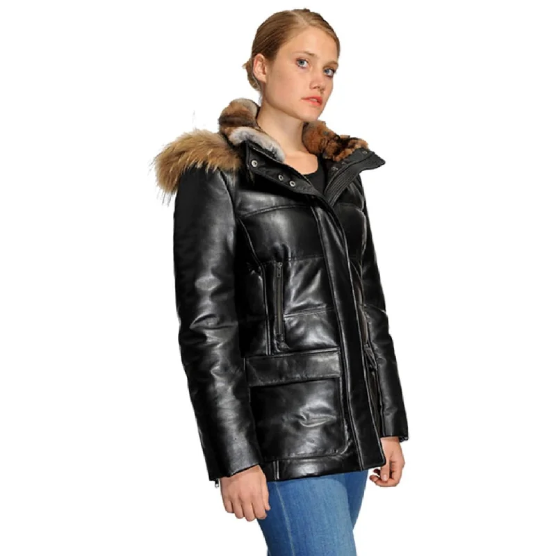 Original Goose Emily Leather Down Filled Parka