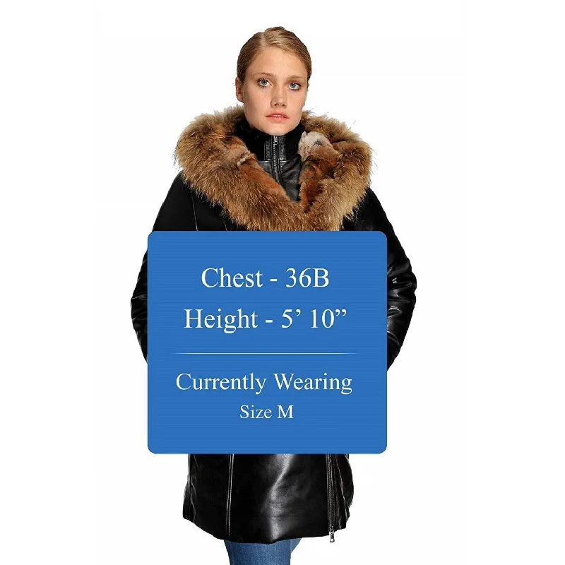 Original Goose Women's Down Parka Leather Coat