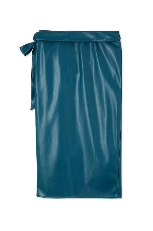 Teal Vegan Leather Jaspre Skirt