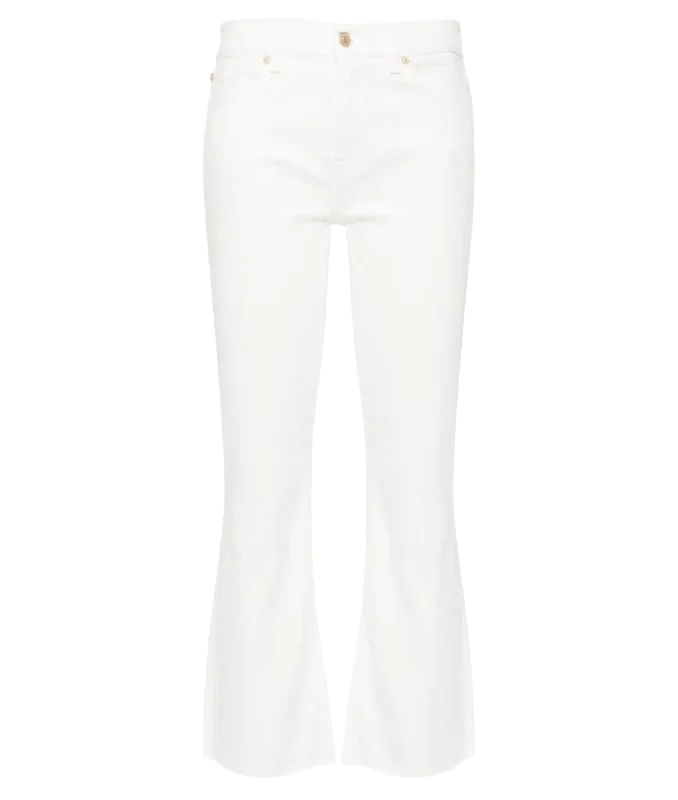 Daisy Mid-Rise Cropped Jeans - White