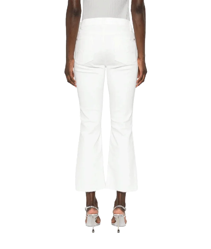 Daisy Mid-Rise Cropped Jeans - White