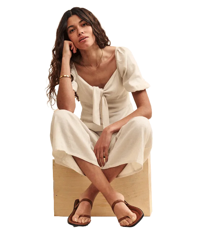 Linen-blend Simone Jumpsuit - Cream