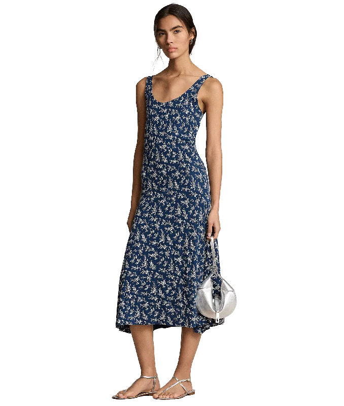 Floral Scoopneck Jersey Dress - Multi