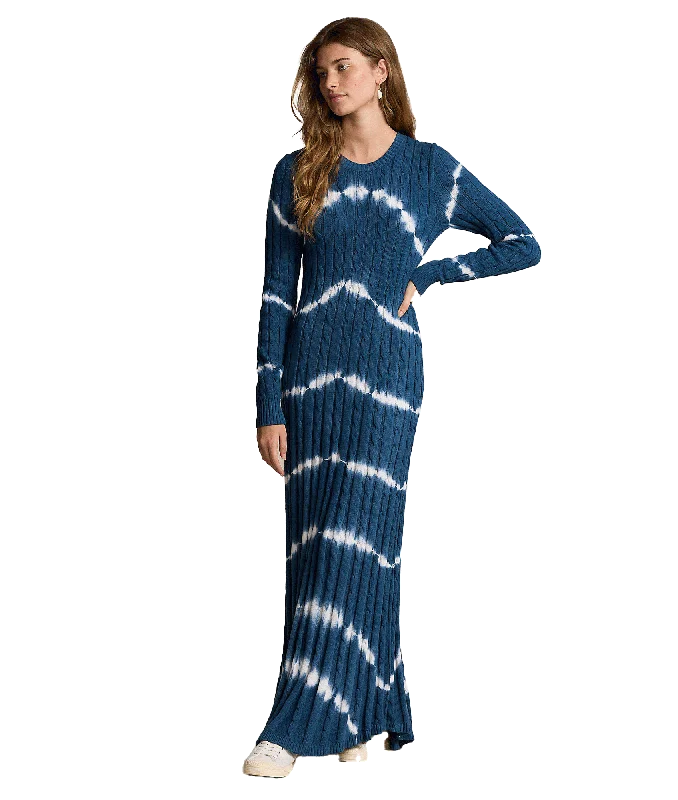 Tie-dye Cable-knit Sweater Dress - Multi