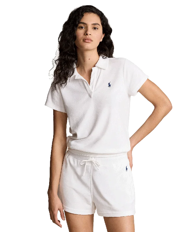 Shrunken Fit Terry Polo Shirt - White