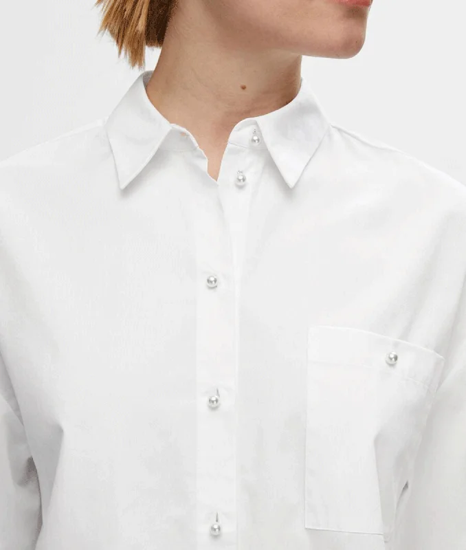 Cropped Short Sleeved Shirt - White