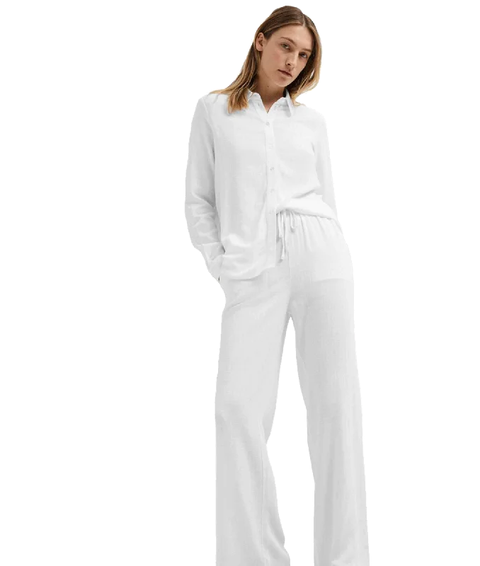 High-waisted Trousers - White