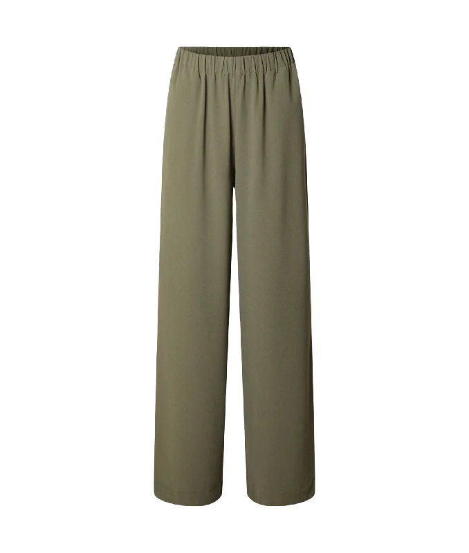 Classic Wide-leg Trousers - Green