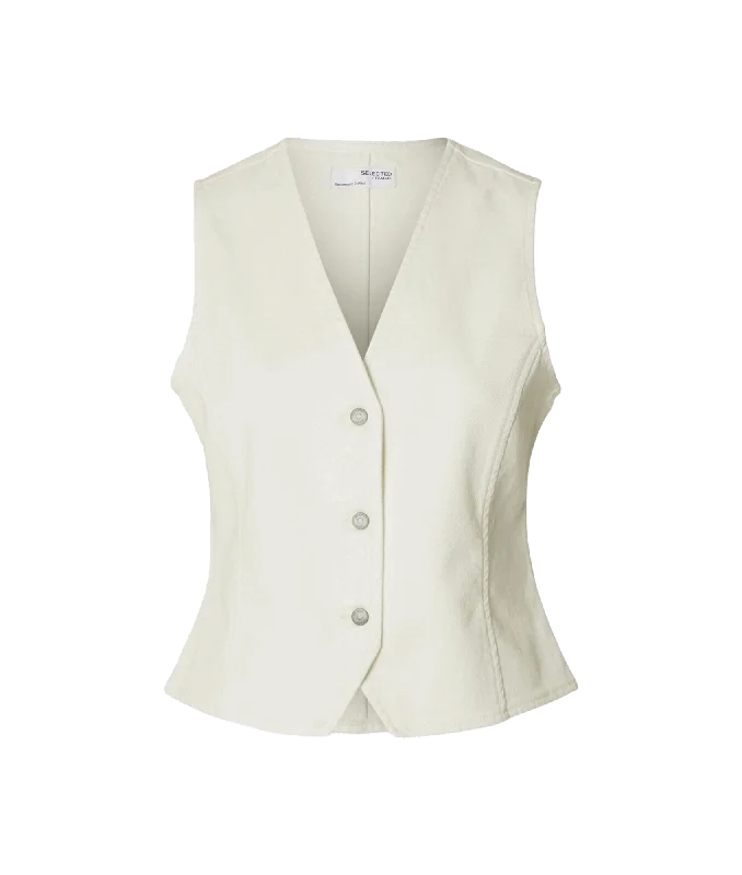 Denim Waistcoat - Cream