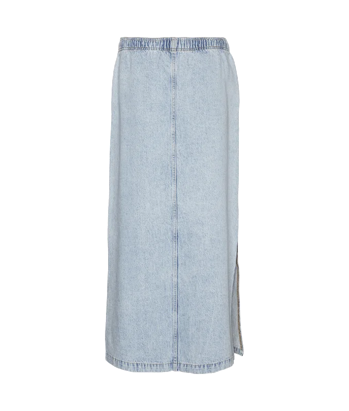 Hamson Mr Ela Long Slit Denim Skirt - Blue