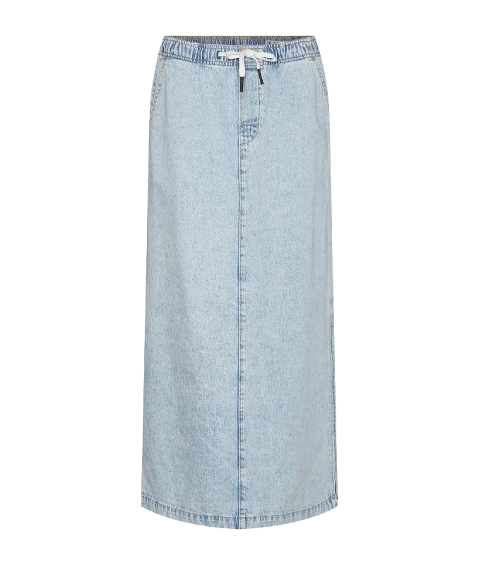 Hamson Mr Ela Long Slit Denim Skirt - Blue