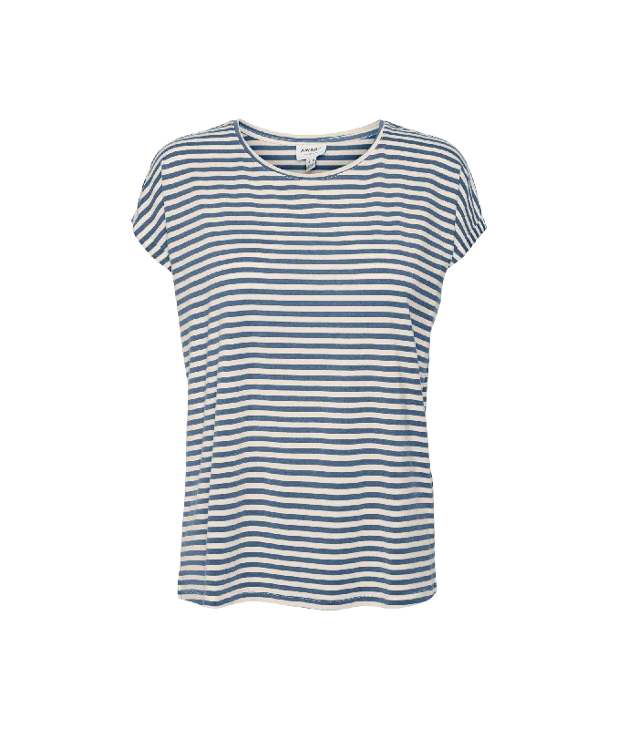 Ava Ss Top Stripe - Blue