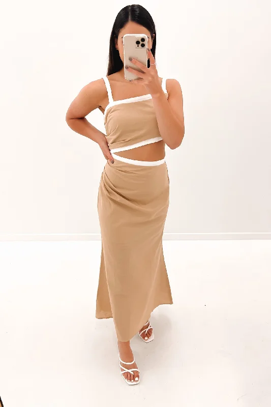 Beau Midi Dress Beige