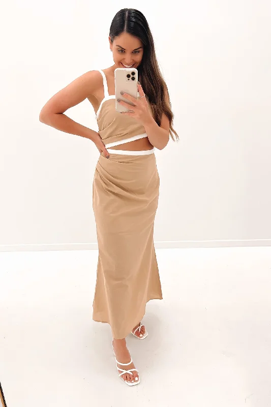 Beau Midi Dress Beige