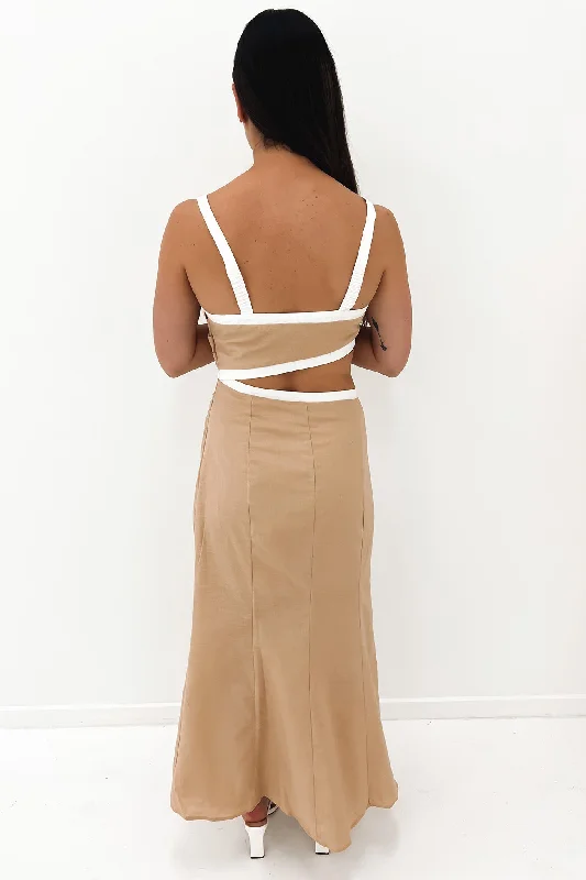 Beau Midi Dress Beige