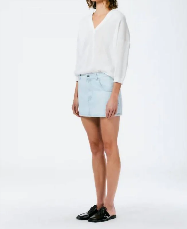 Bleached Denim Mini Skirt