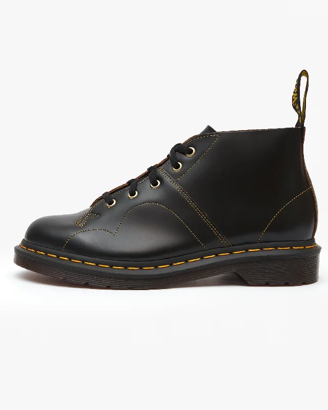 Dr Martens Archive Church Leather Monkey Boots - Black Vintage Smooth