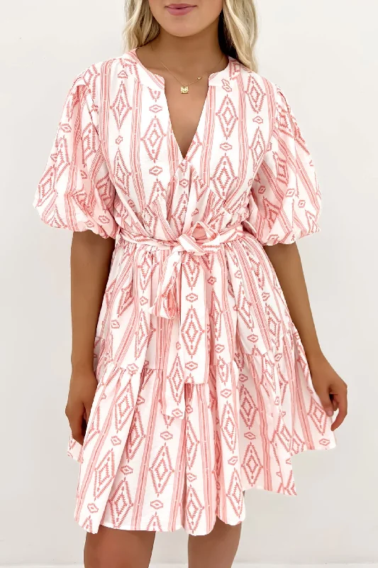 Lazlo Mini Dress Pink White